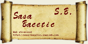 Saša Bacetić vizit kartica